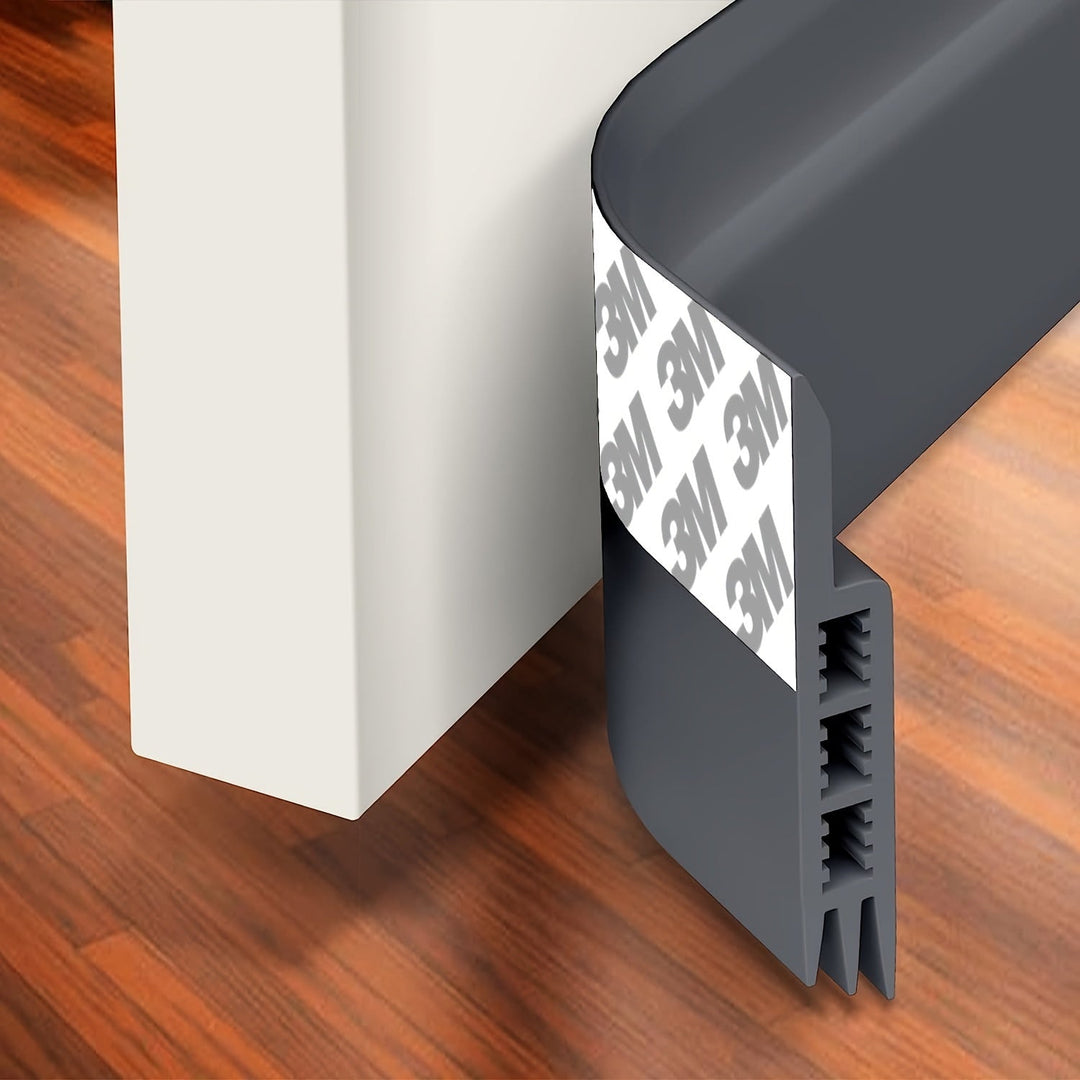 Durable silicone draft stopper for doors, preventing drafts and saving energy.