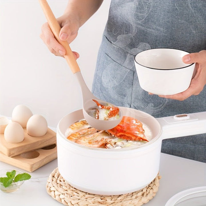 Non-stick safe silicone cooking utensil set, protecting cookware. Heat resistant kitchen essentials.