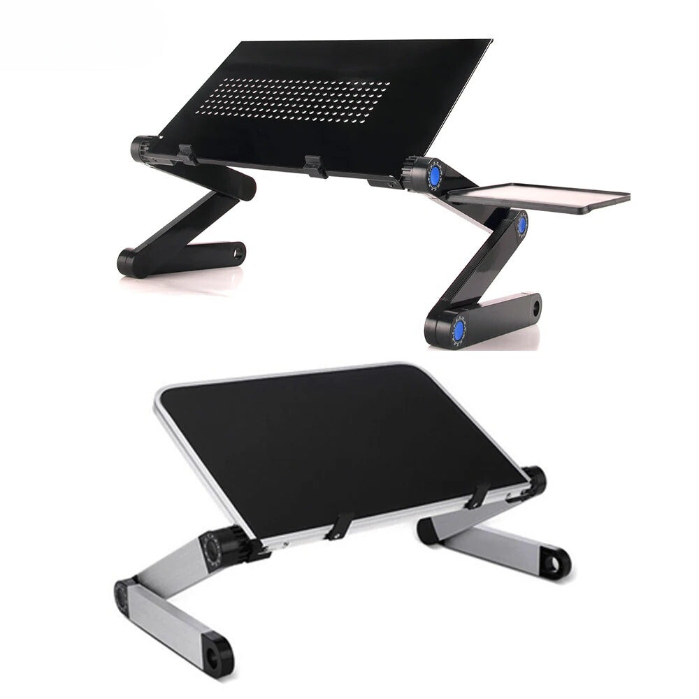 Ergonomic laptop stand prevents neck strain & improves posture for desk & bed use.