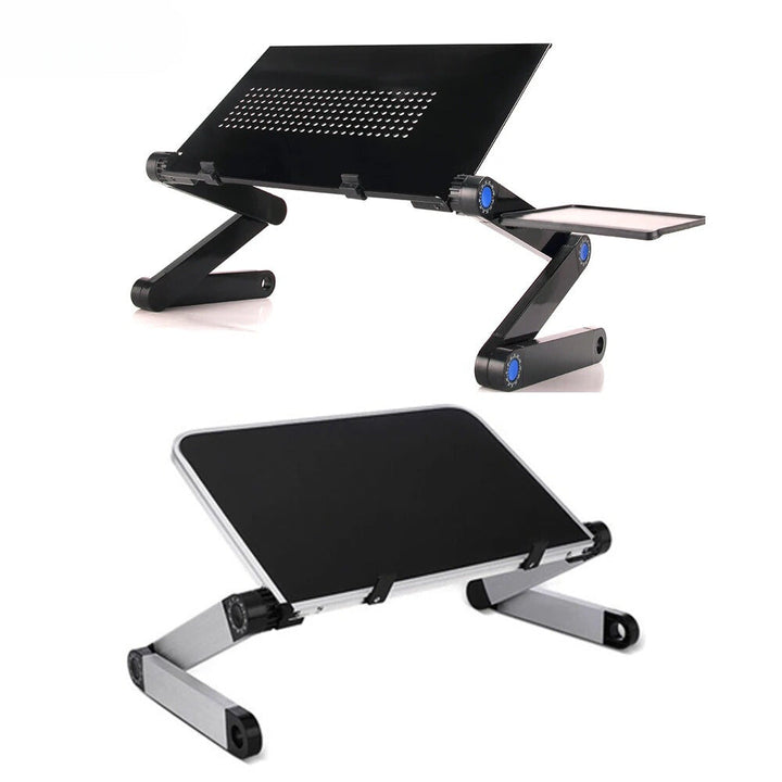 Ergonomic laptop stand prevents neck strain & improves posture for desk & bed use.
