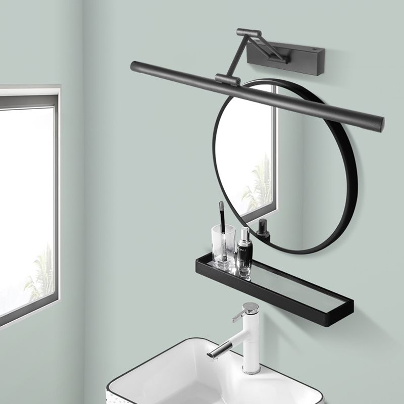 Linear LED wall sconce, adjustable, enhancing contemporary interiors.