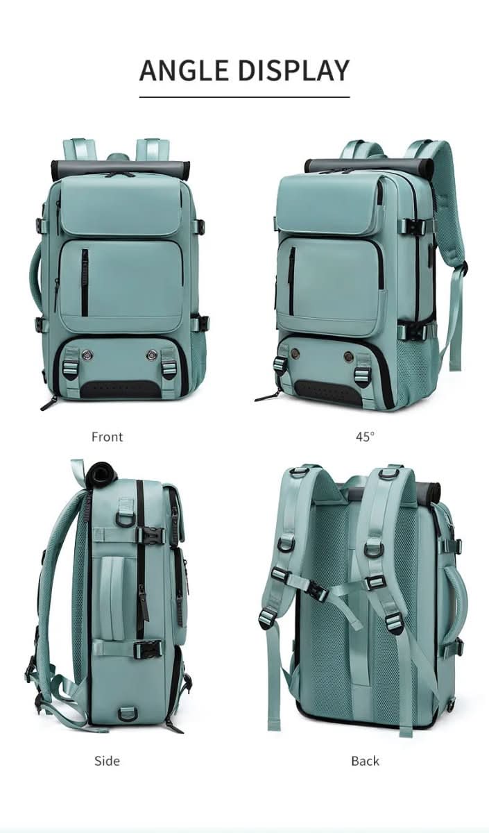 Ergonomic travel backpack with padded shoulder straps & back panel, ideal for comfortable daily use.