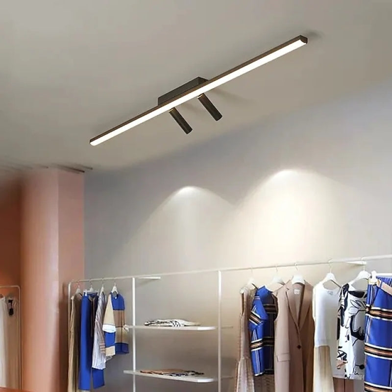 Stylish LED linear flush mount light, offering adjustable illumination for modern interiors.