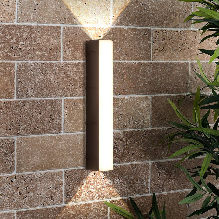 Sleek LED outdoor wall light for modern garden & patio illumination.
