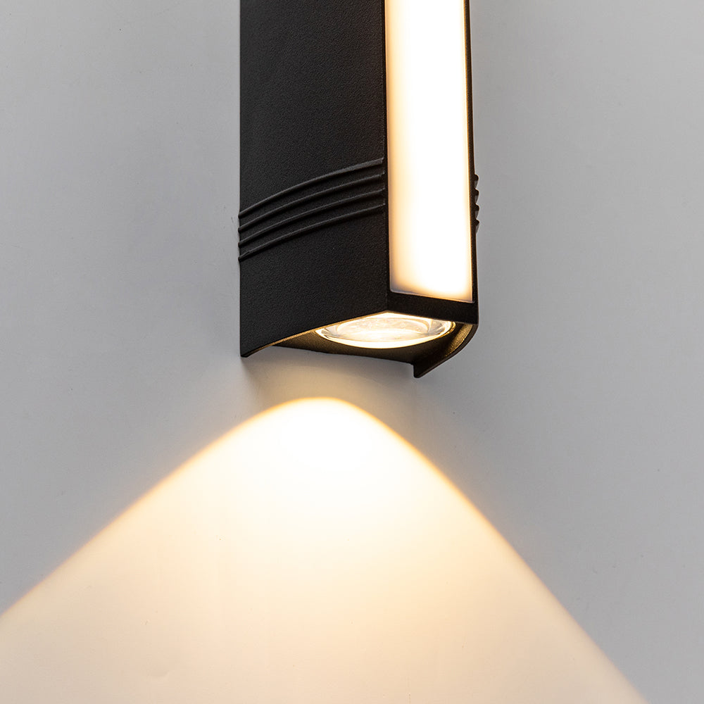 Durable sleek LED wall sconce for bright exterior garden illumination.