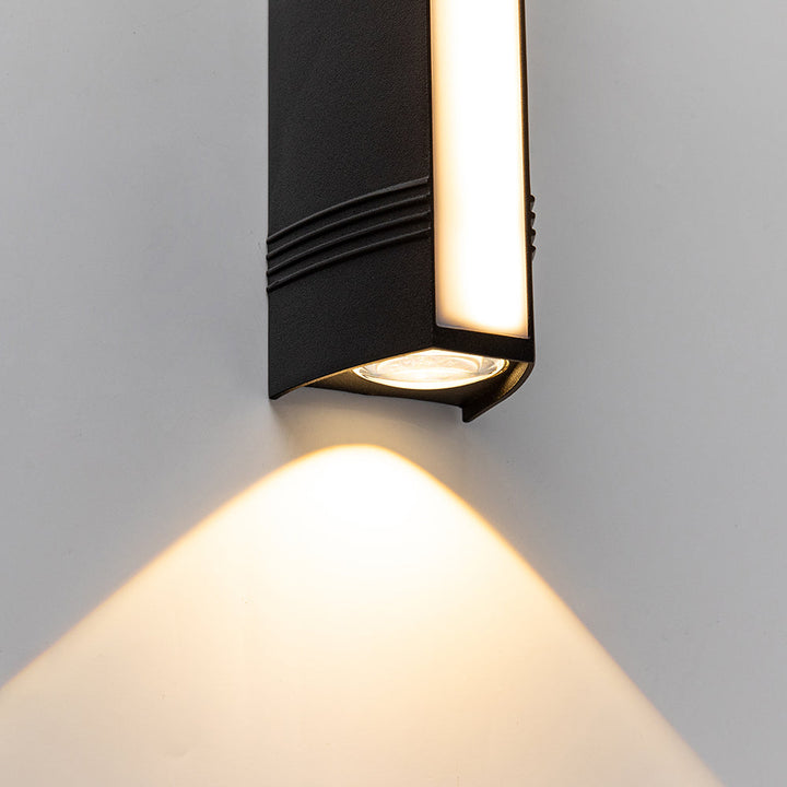 Durable sleek LED wall sconce for bright exterior garden illumination.