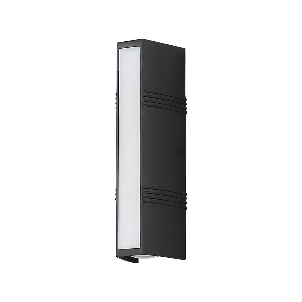 Bright illumination LED wall light, sleek design for outdoor spaces.