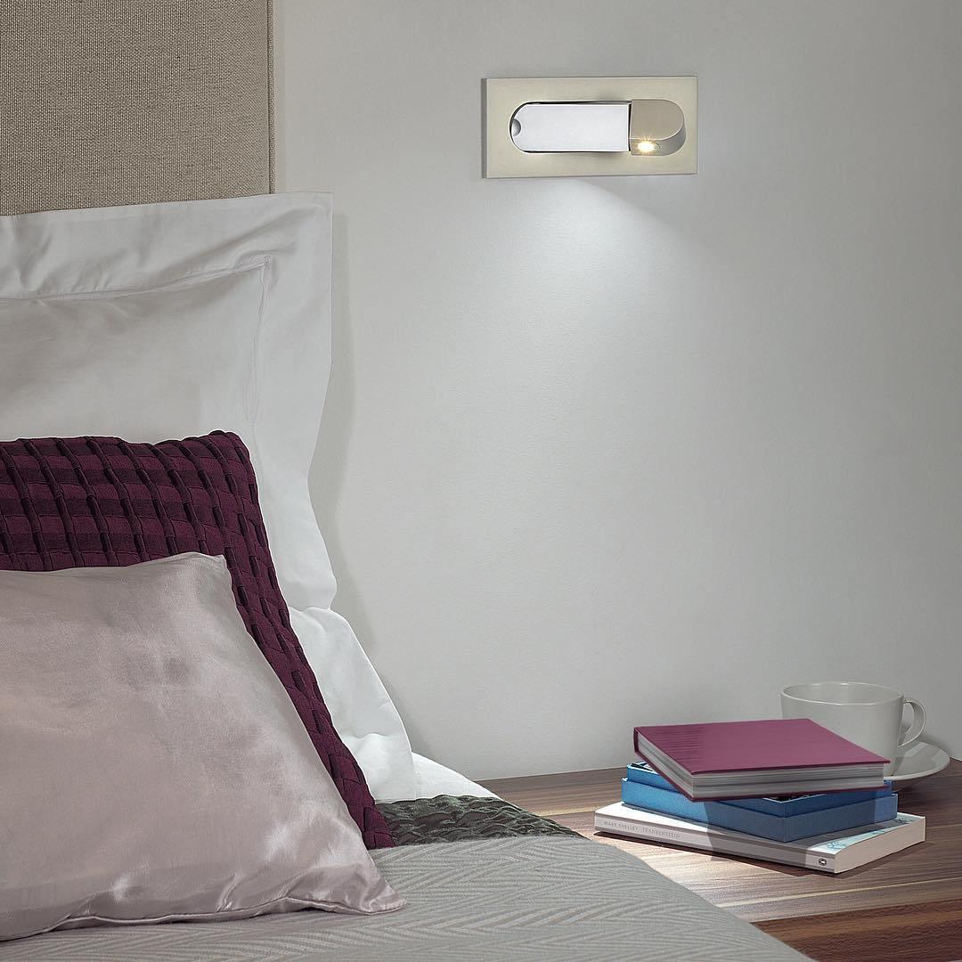 Minimalist LED bedside wall lamp, adjustable arm, modern decor, durable construction.