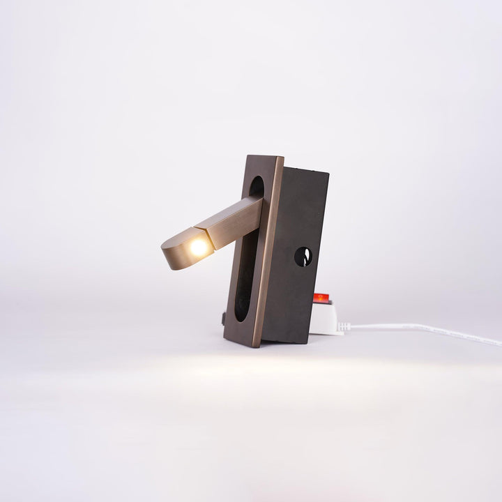 Adjustable LED wall lamp for bedrooms, modern, sleek design, focused reading light.