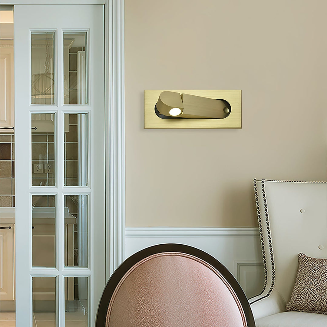 Minimalist LED wall reading lamp with flexible arm, perfect for modern bedroom lighting.