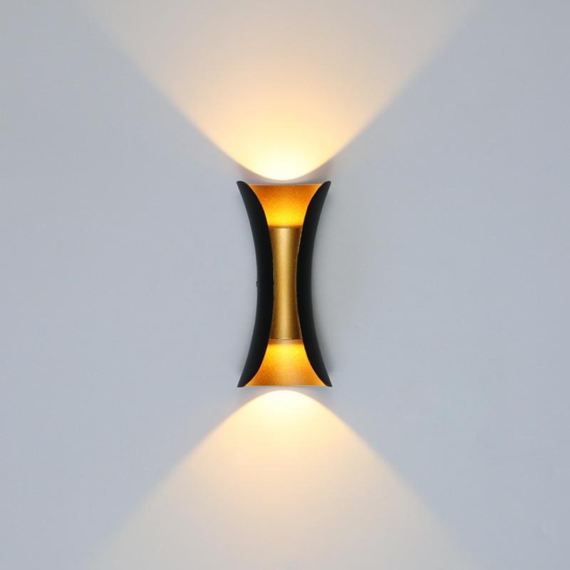Contemporary LED outdoor wall light brightening patios, gardens, and entryways.