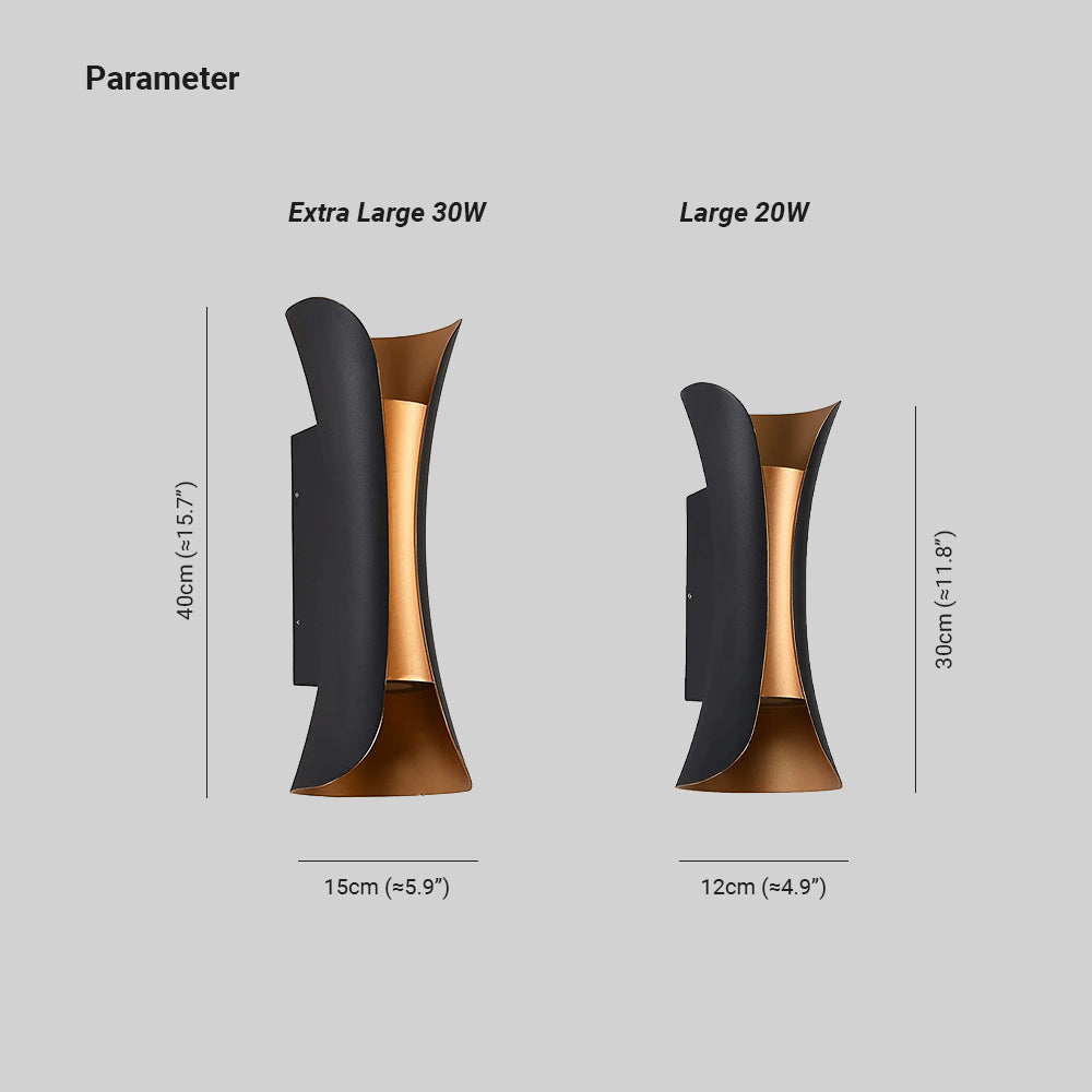 Elegant modern LED exterior wall lamp, enhancing home decor and outdoor spaces.