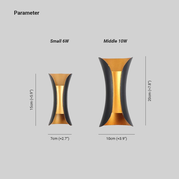 Sleek LED outdoor wall light, IP65 rated, great for garden, patio, & entryway lighting.