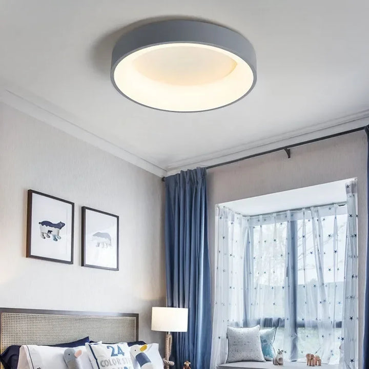 Minimalist LED Ceiling Light with Nordic design, offering energy-efficient illumination for modern interior lighting.