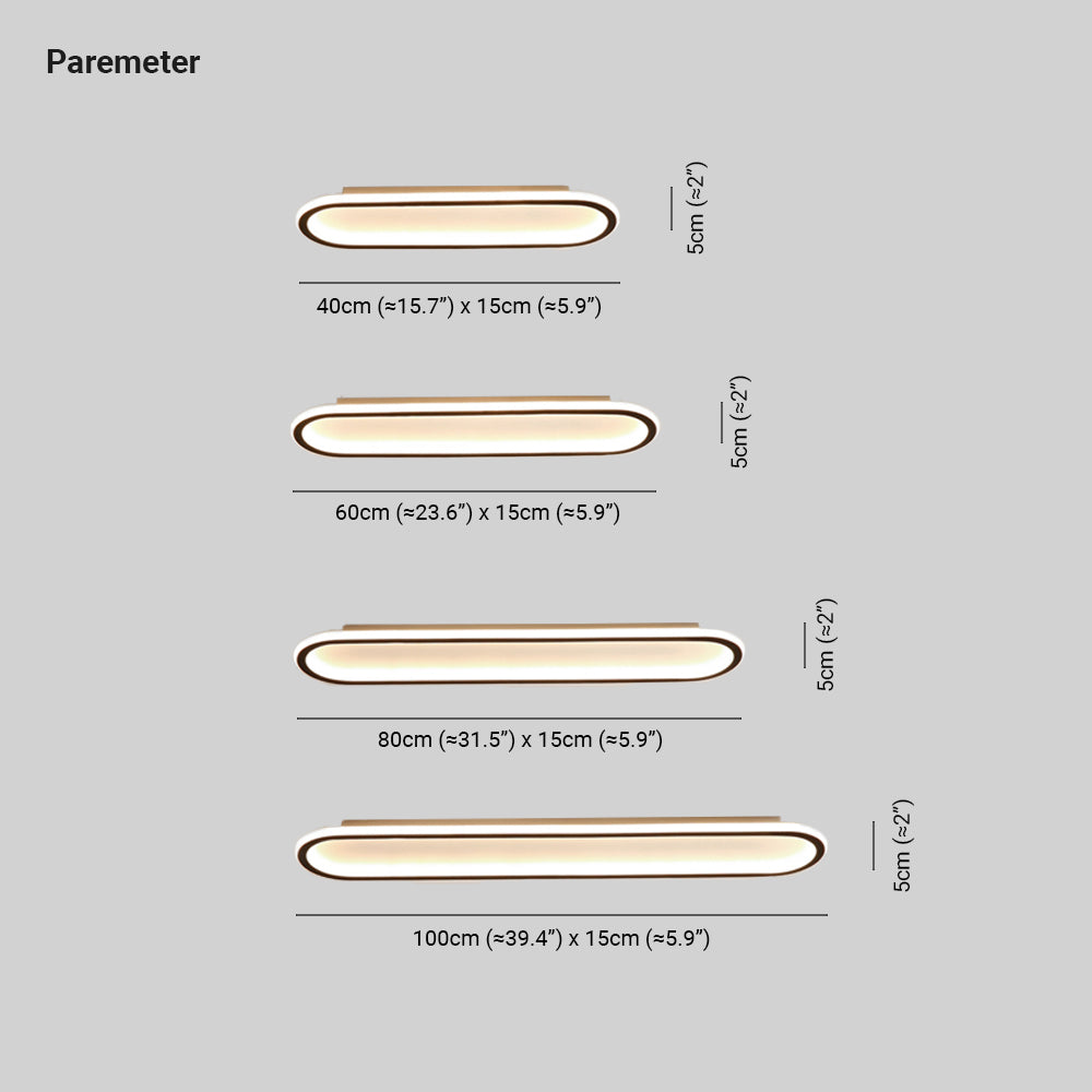 Gold finish sleek oval flush mount ceiling light, an elegant modern decor choice.