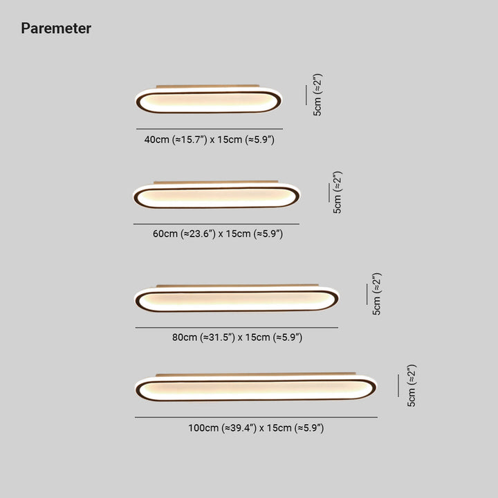 Gold finish sleek oval flush mount ceiling light, an elegant modern decor choice.