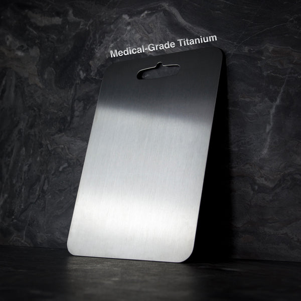 Modern professional titanium cutting board, non-toxic and durable, perfect for daily food prep in any kitchen.