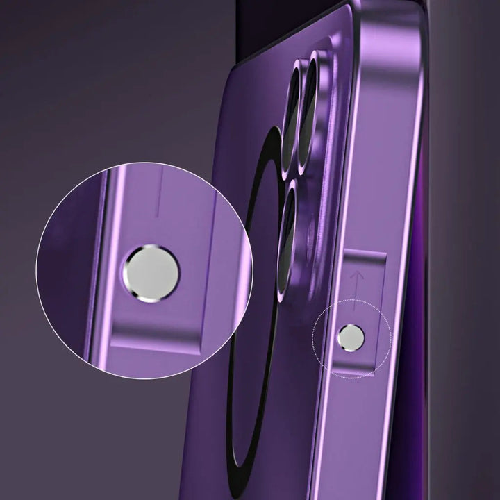 Secure magnetic attachment iPhone metal case, slim design, ultimate protection.