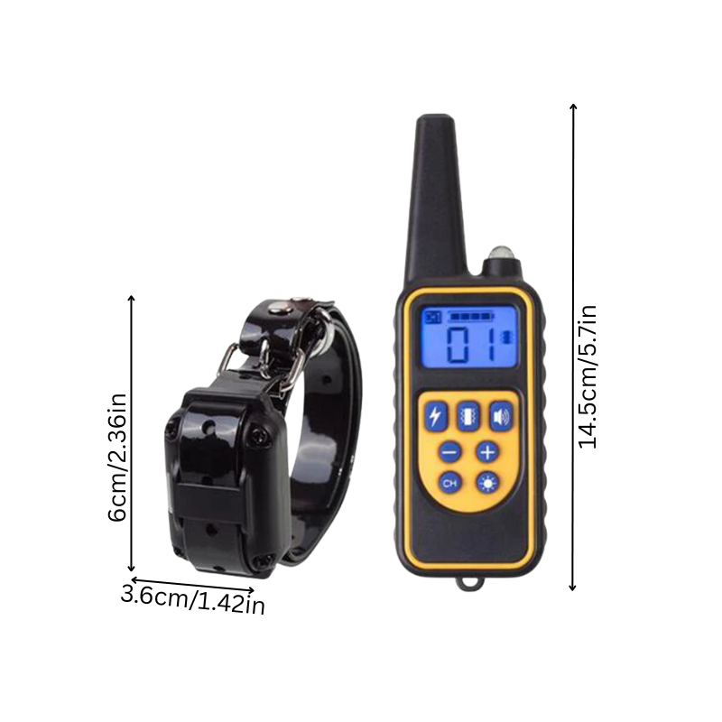 Waterproof remote dog training collar with bark control for multi-dog systems.
