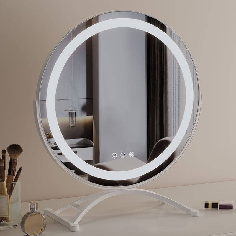 Rechargeable smart LED mirror for dressing table, perfect for precise beauty tasks.