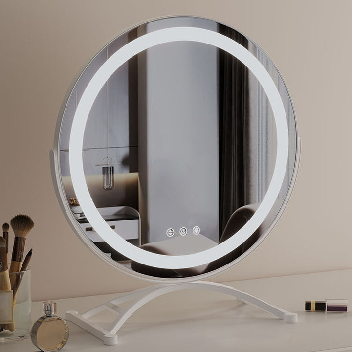Rechargeable smart LED mirror for dressing table, perfect for precise beauty tasks.