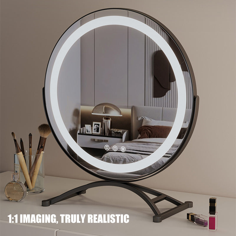 Home decor LED mirror with smart touch functionality, enhancing any vanity space.