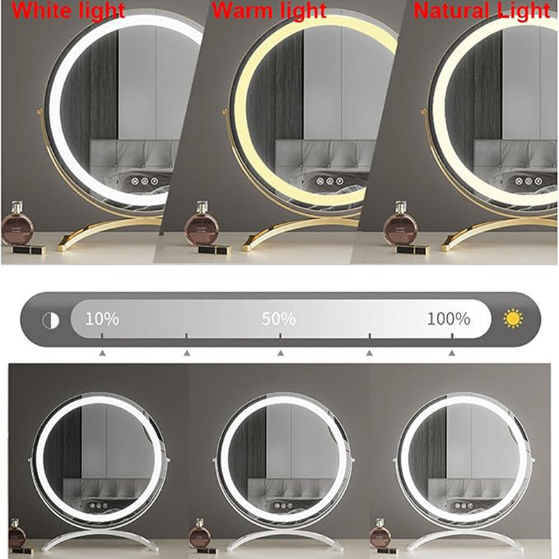Elegant dressing table mirror with smart LED lights & intuitive touch control.