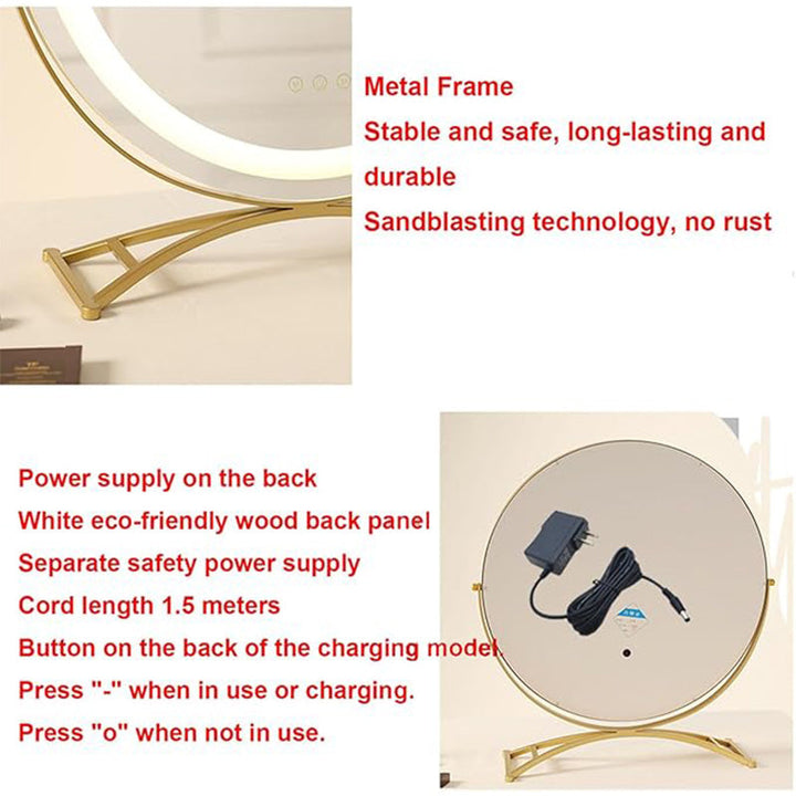 Compact LED beauty mirror with smart touch control, ideal for detailed makeup.