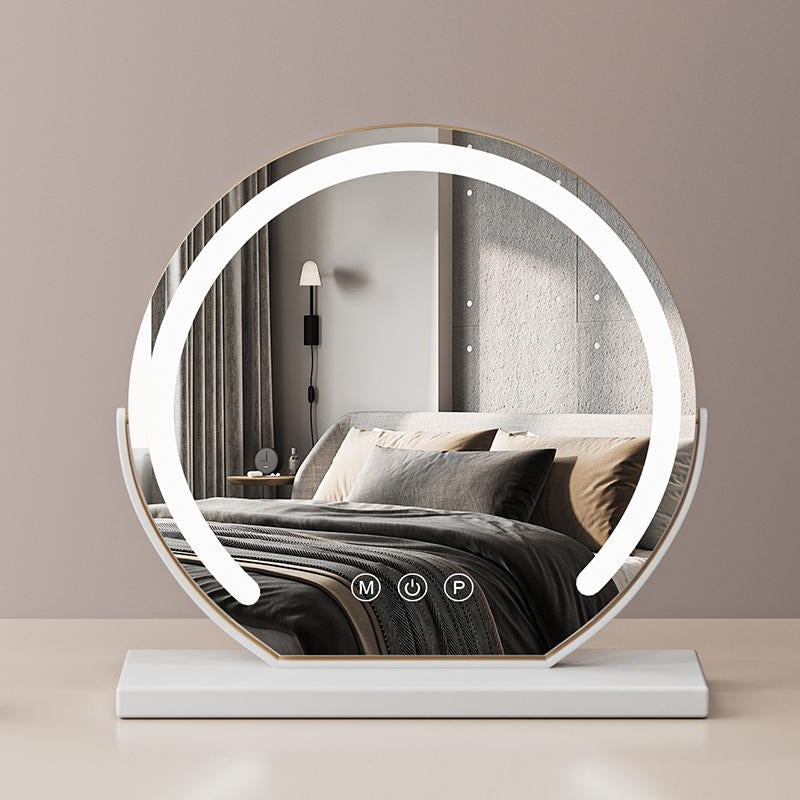 Smart LED vanity mirror with touch controls for flawless makeup application and beauty routines.