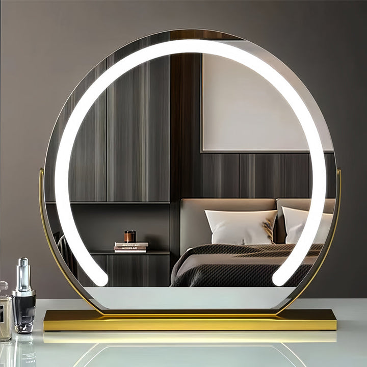 Bright, even illumination from a smart LED makeup mirror, ensuring flawless beauty results.