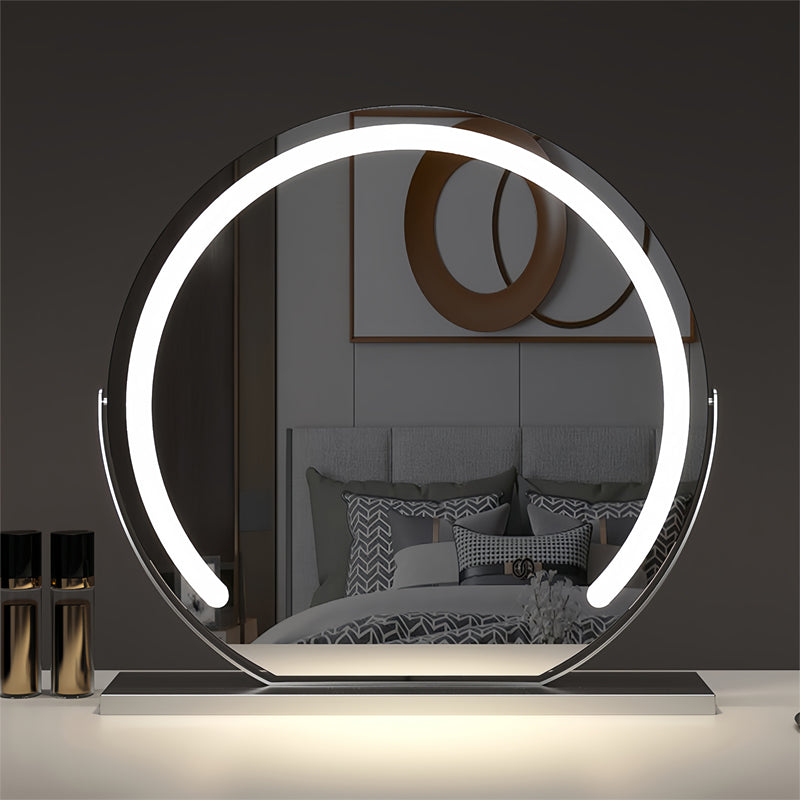 Touch control LED vanity mirror offers adjustable brightness for precise makeup and cosmetic application.
