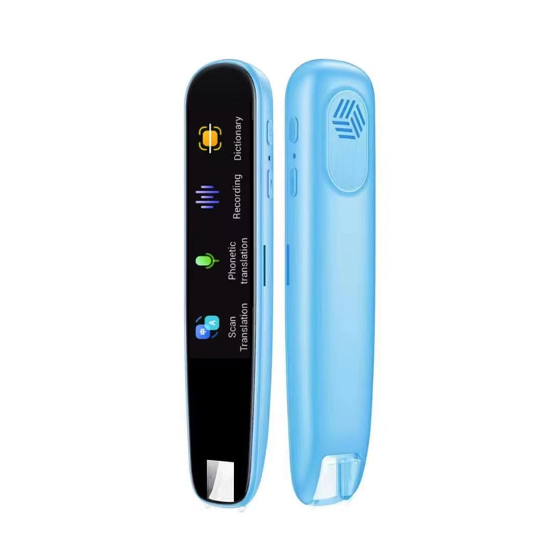 Hand holding a portable translator pen, ideal travel gadget & communication device for multilingual support.