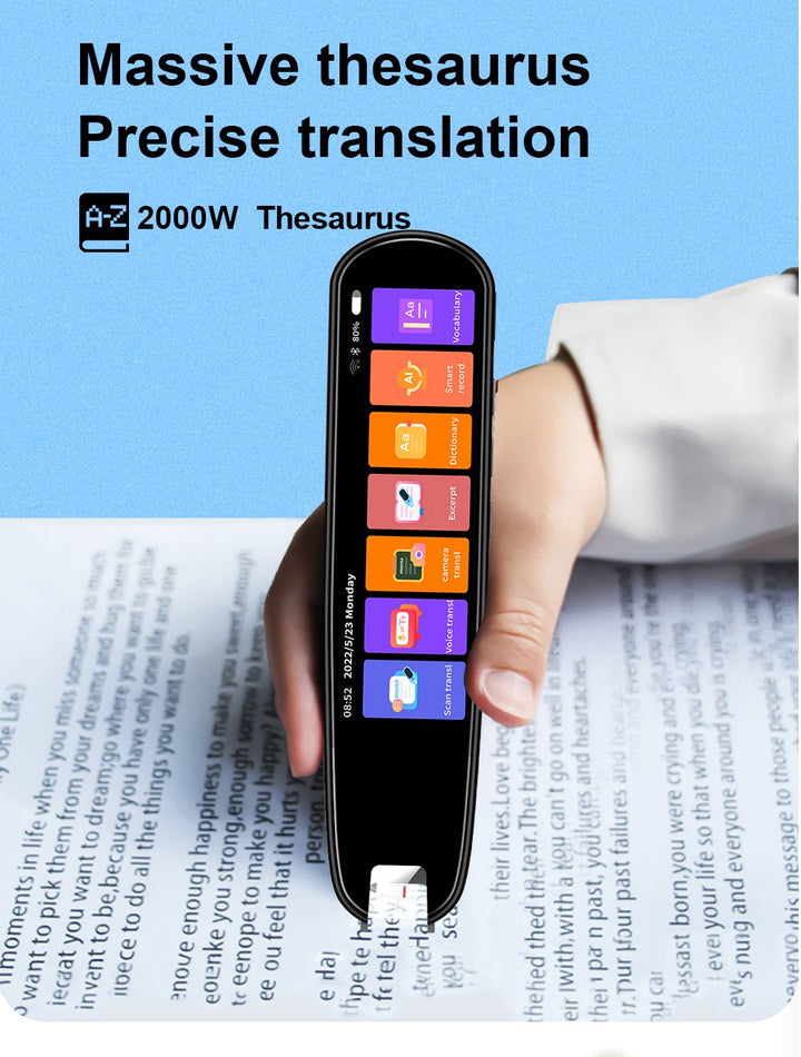 Compact language learning pen, a powerful portable translator for global communication & study.