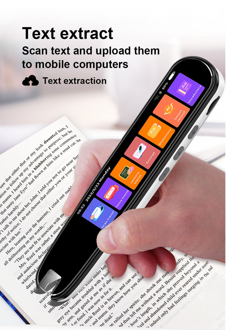 Ergonomic design of a smart reading pen, a digital dictionary for quick, accurate language translation.