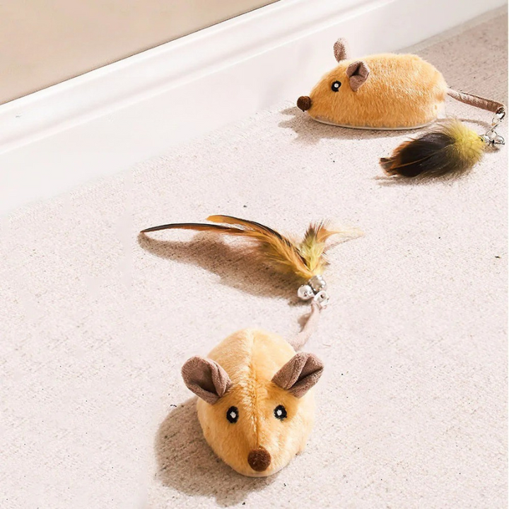 Smart remote control cat toy with interactive LED light for engaging pet play.