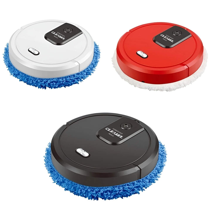 Smart robot mop cleaning hardwood floors automatically, a wireless home gadget.