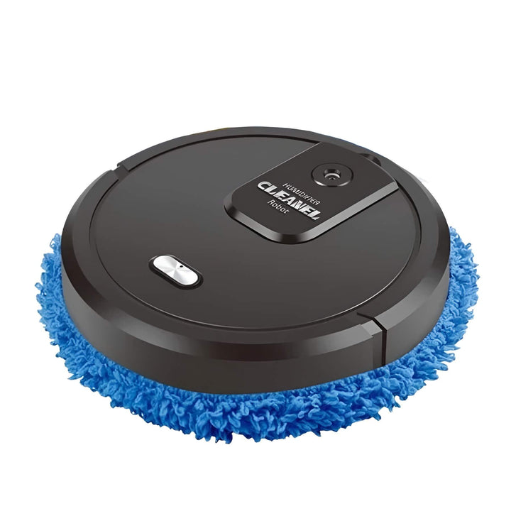 View of a smart home robot mop operating quietly while cleaning household floors.