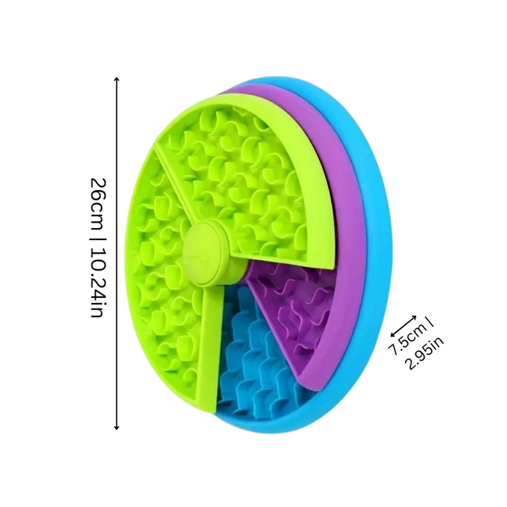 Engaging dog enrichment toy: SniffSpin puzzle feeder prevents gulping and promotes fun.