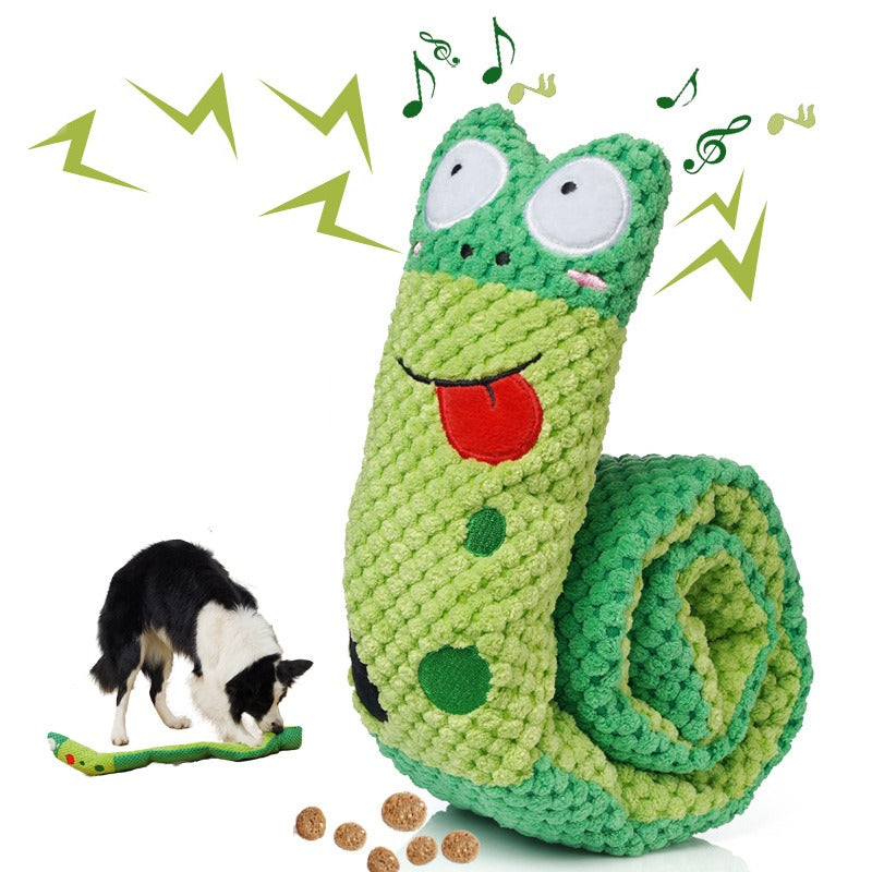 SnuffleSnake interactive dog sniffing toy for mental stimulation and treat dispensing.