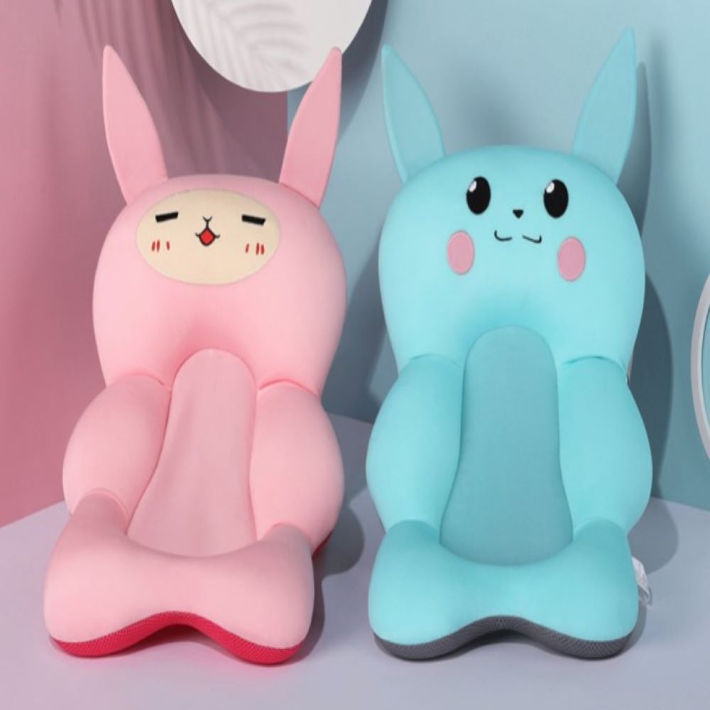 Cute and foldable baby bath seat designed for non-slip cushion support during bath time.