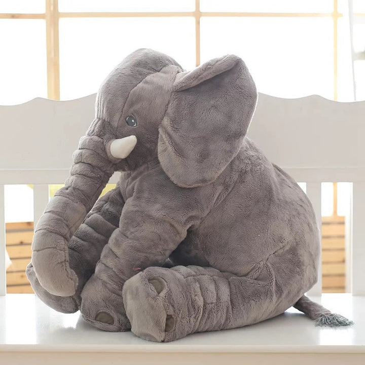 Gentle elephant pillow for babies, providing security and comfort.