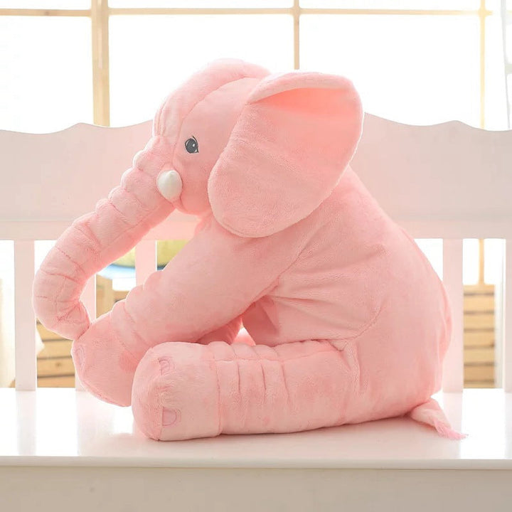 Whimsical elephant nursery pillow, adding a touch of charm.