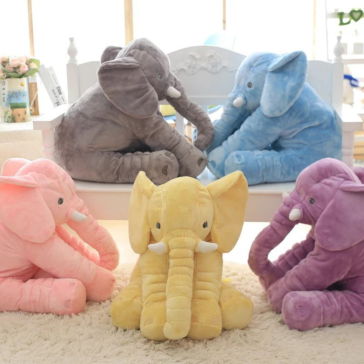 The ultimate soft elephant pillow for adorable baby snuggles.