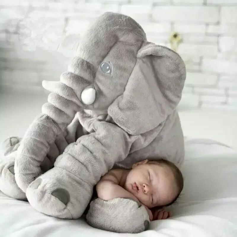 Newborn elephant plush toy, offering comfort and support for babies.
