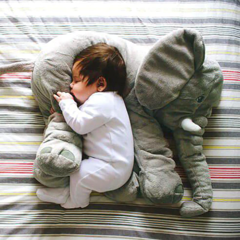 Baby's first elephant pillow, designed for ultimate softness and comfort.