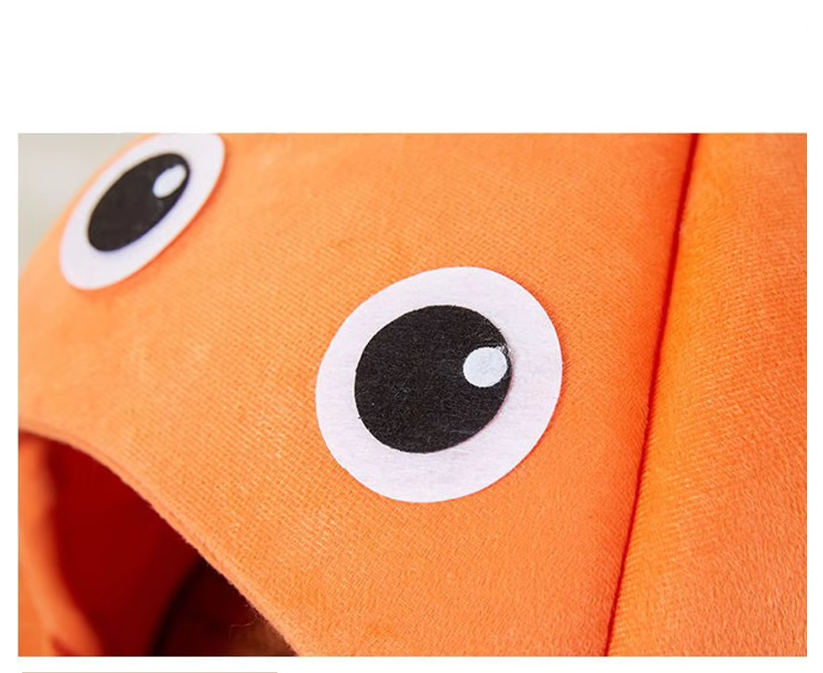 Practical washable soft cat bed, cozy fish design pet cave ensuring feline comfort.