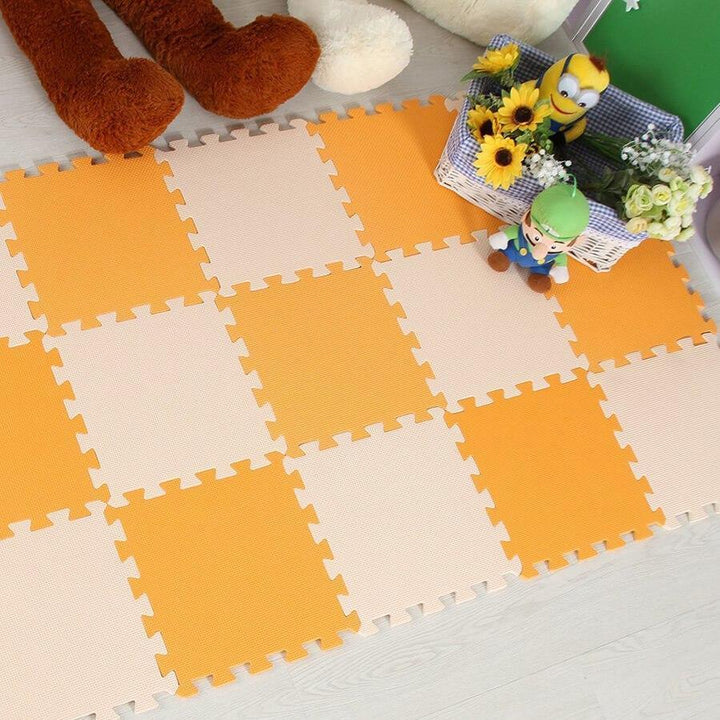 Kids' soft flooring, interlocking puzzle exercise mat for a comfortable play zone.