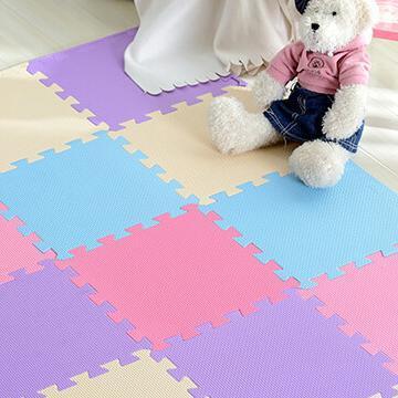 Colorful children's play mat, soft foam puzzle tiles for a safe activity area.