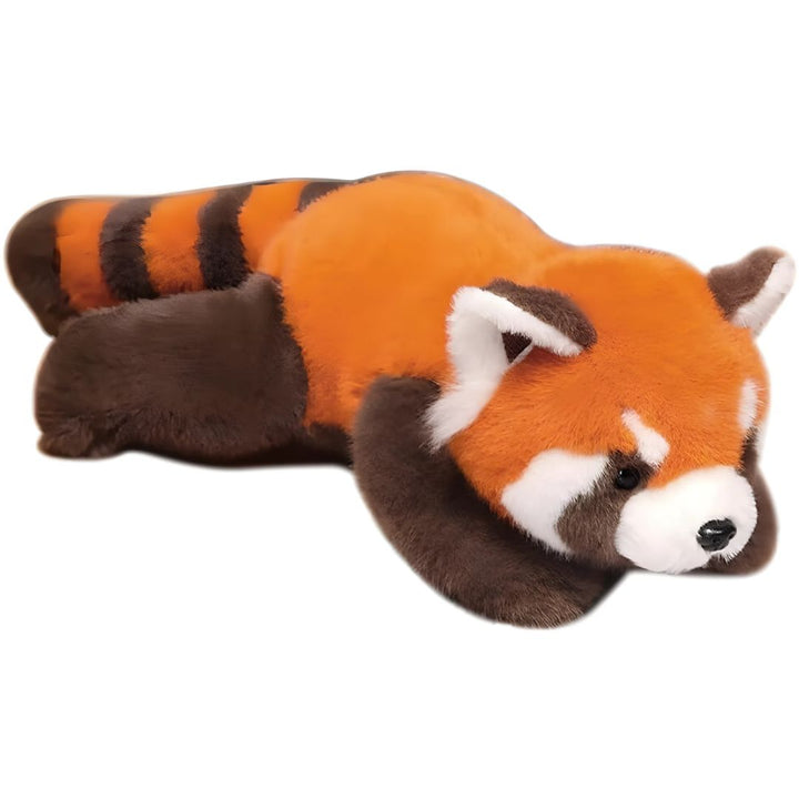 Soft long red panda plush cuddle toy for kids & adults, ultimate comfort & relaxation.