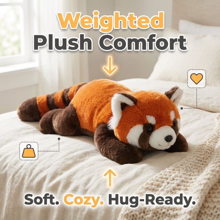 Long raccoon plush cuddle toy, super soft & perfect for kids' bedroom comfort.